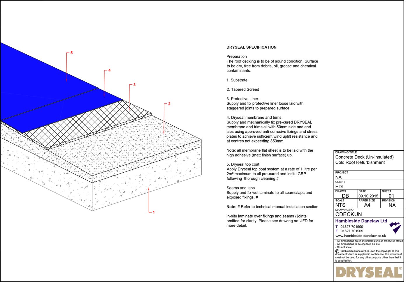 Dryseal Drawing Concrete Deck Cold Roof