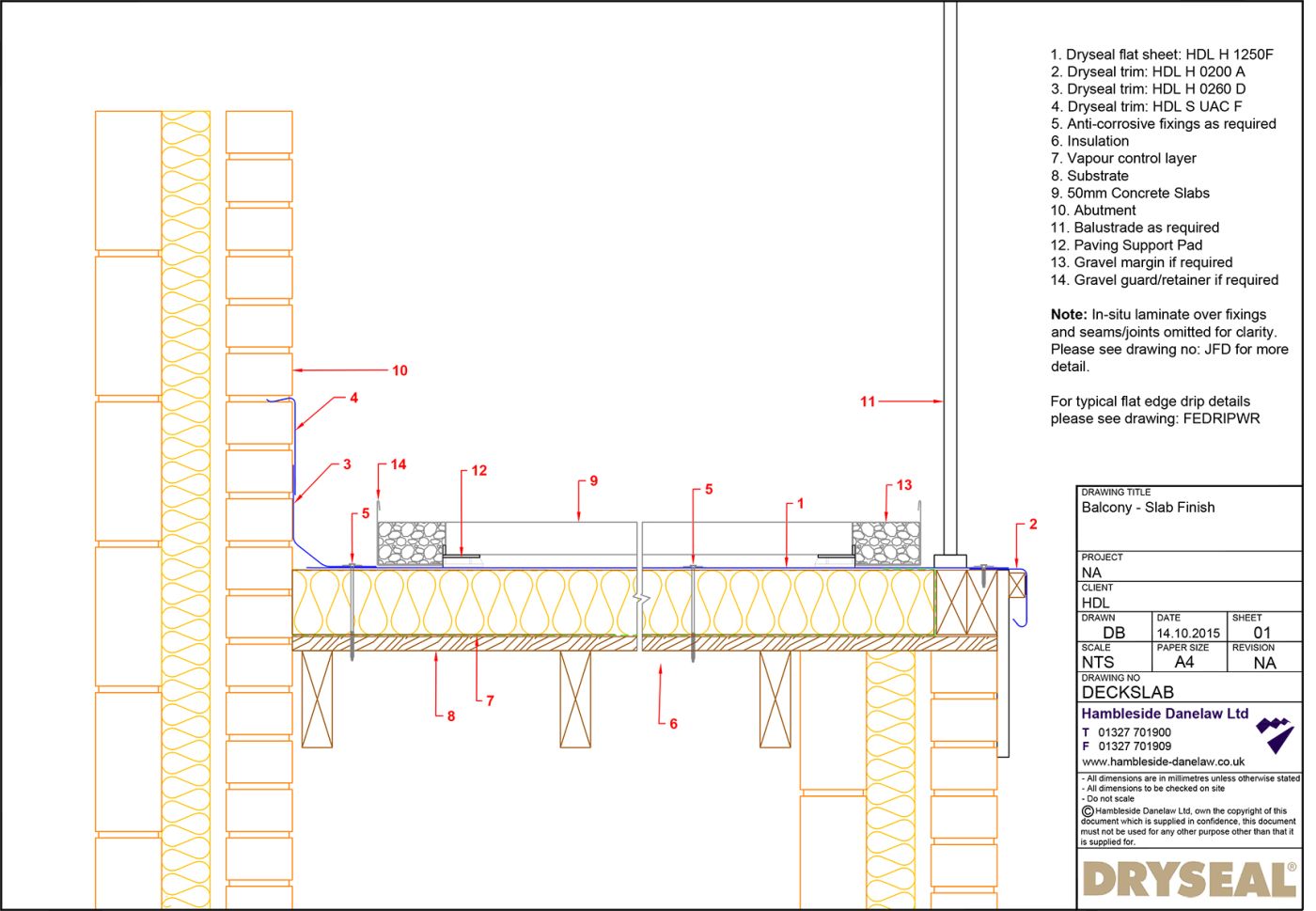 Dryseal Drawing Balcony Slab Finish
