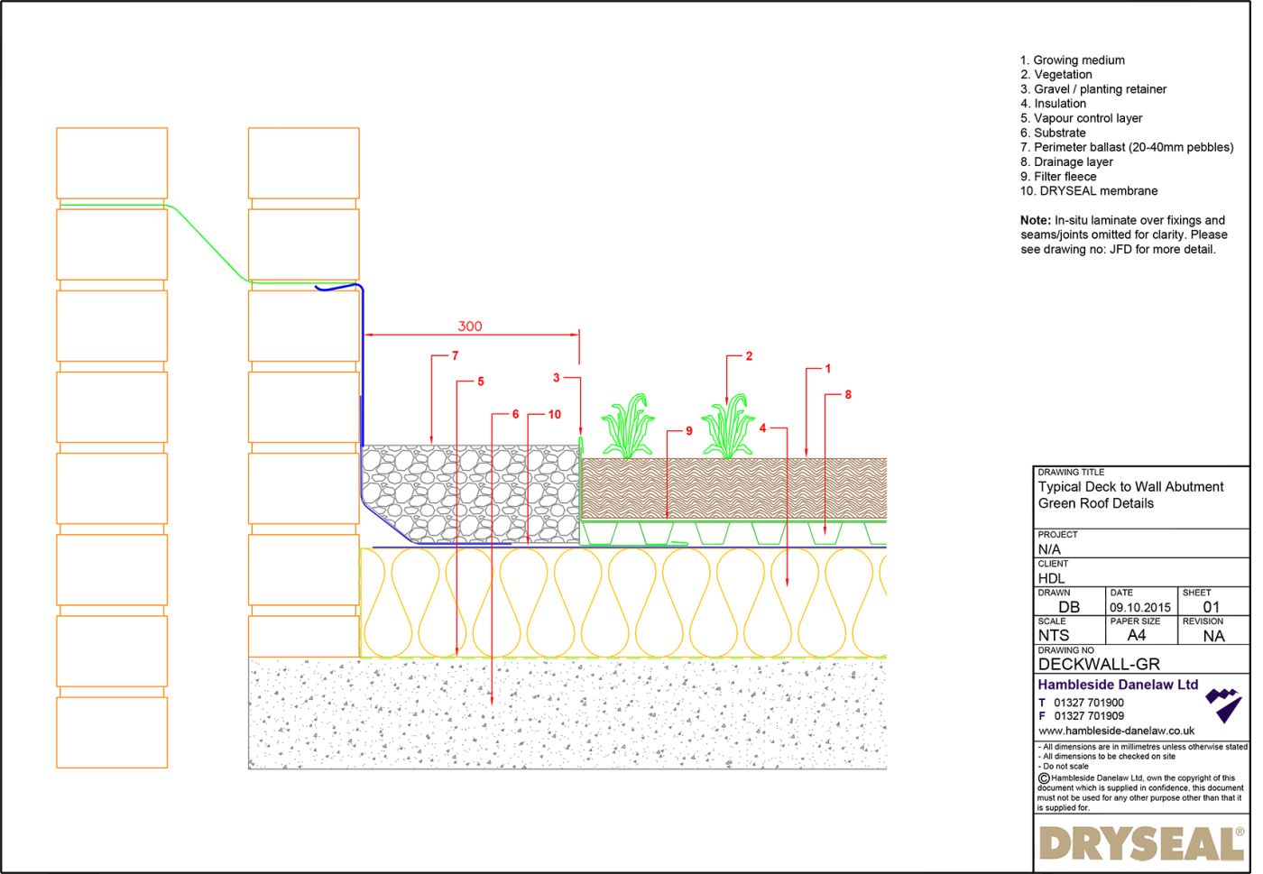 Dryseal Drawing Deck to Wall Detail