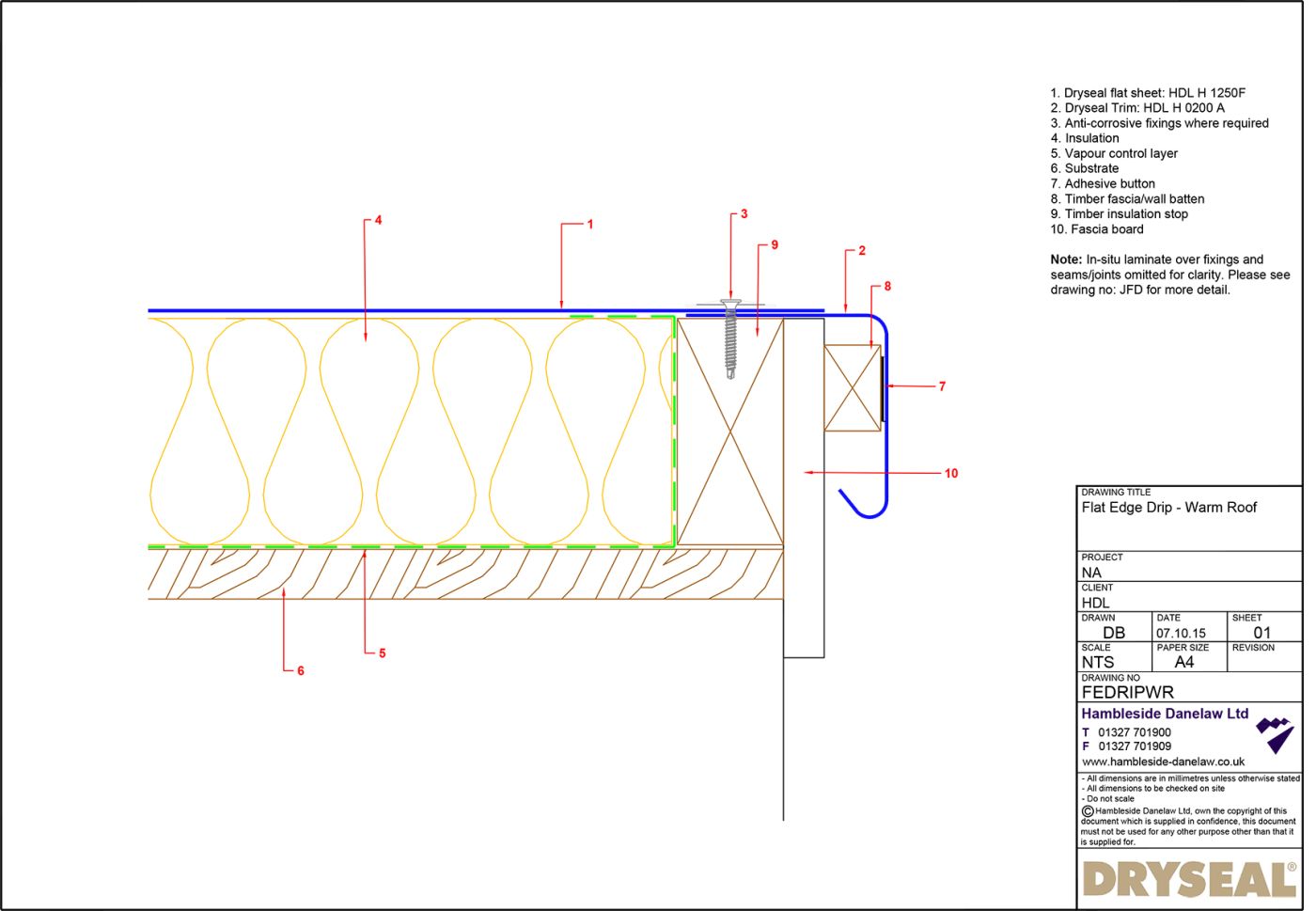 Dryseal Drawing Flat Edge or Drip Edge
