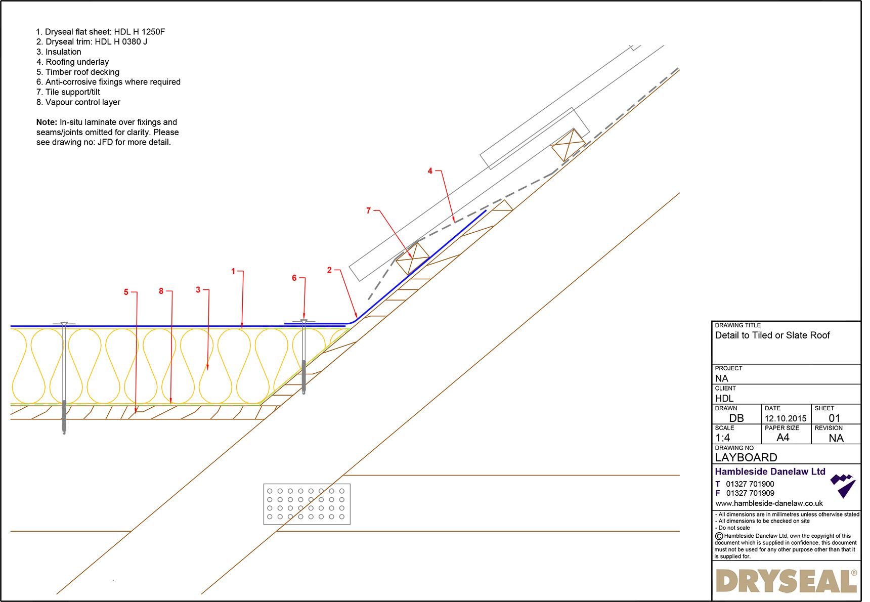 Dryseal Drawing Layboard Detail