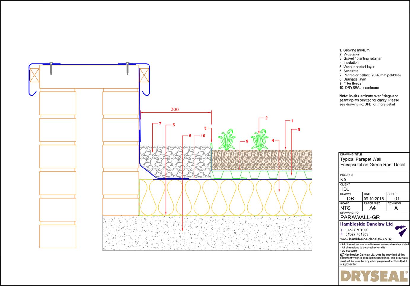Dryseal Drawing Parapet Wall Encapsulation