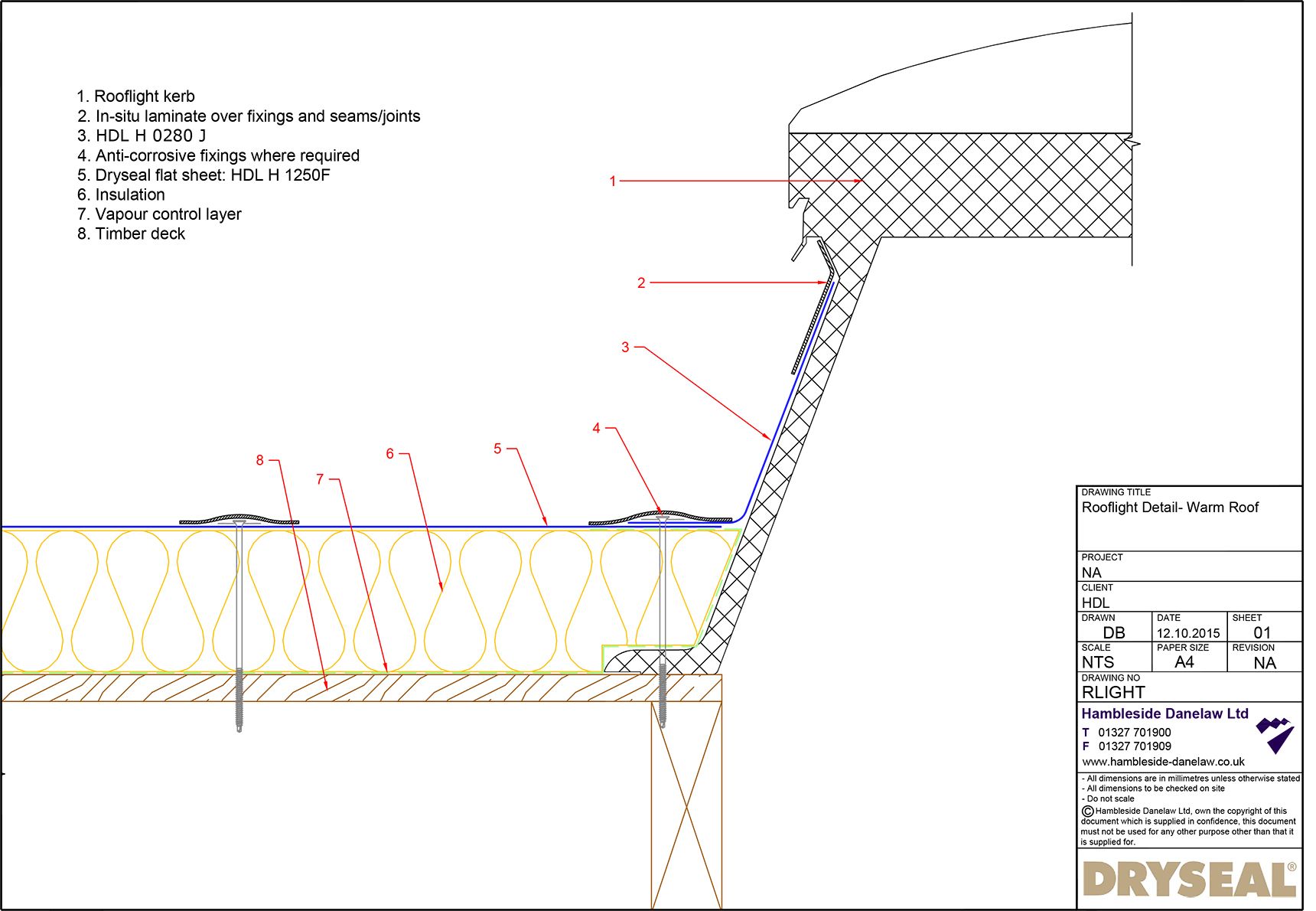Dryseal Drawing Rooflight Detail