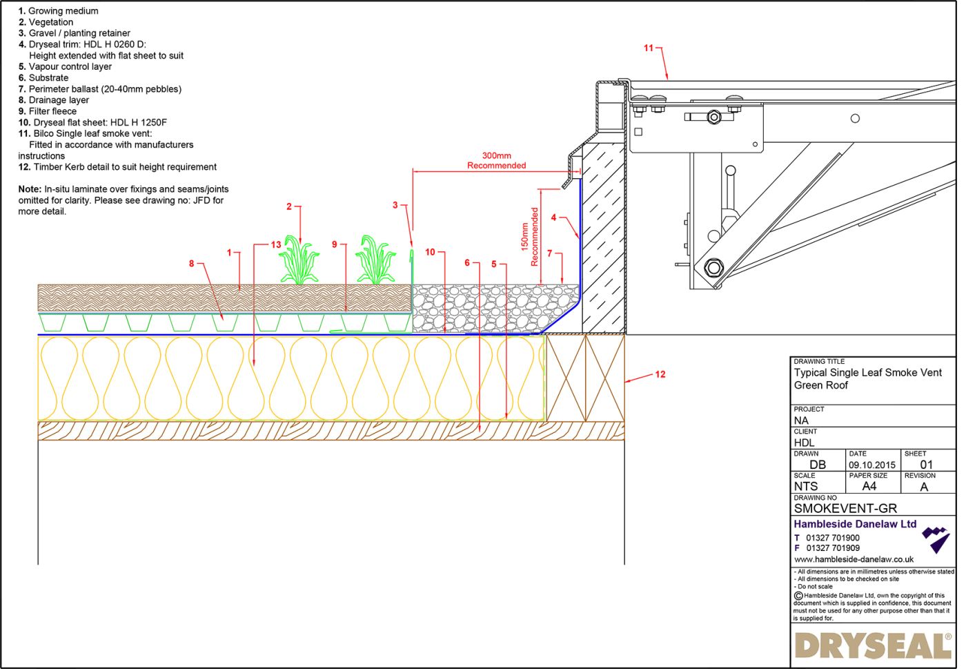 Dryseal Drawing Single Leaf Smoke Vent