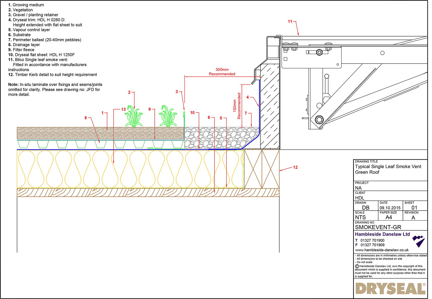 Dryseal Drawing Single Leaf Smoke Vent
