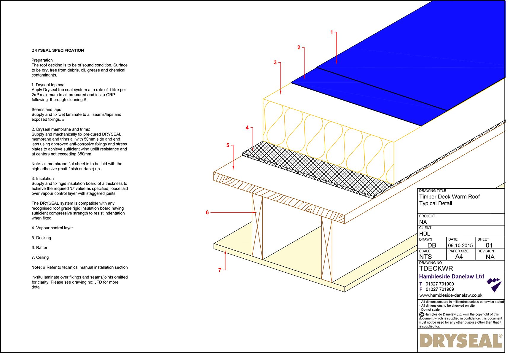Dryseal Drawing Timber Deck Warm Roof
