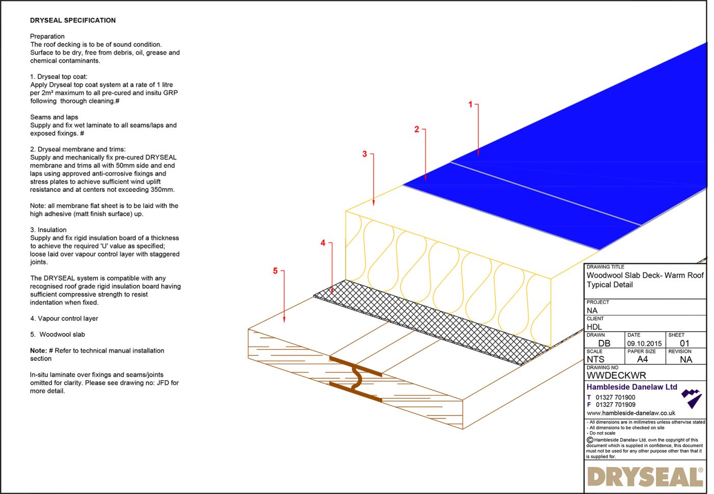 Dryseal Drawing Woodwool Slab Deck