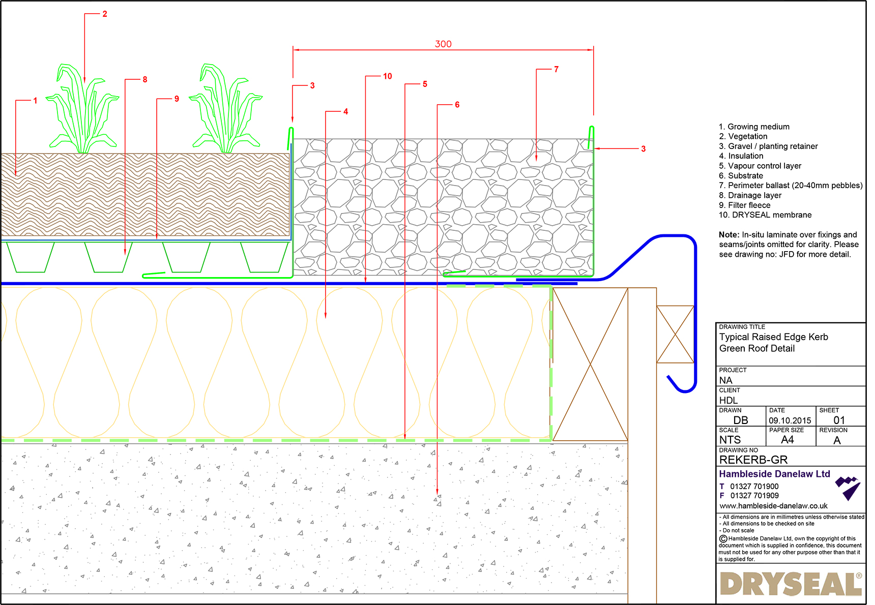 Dryseal Drawing Raised Edge Kerb