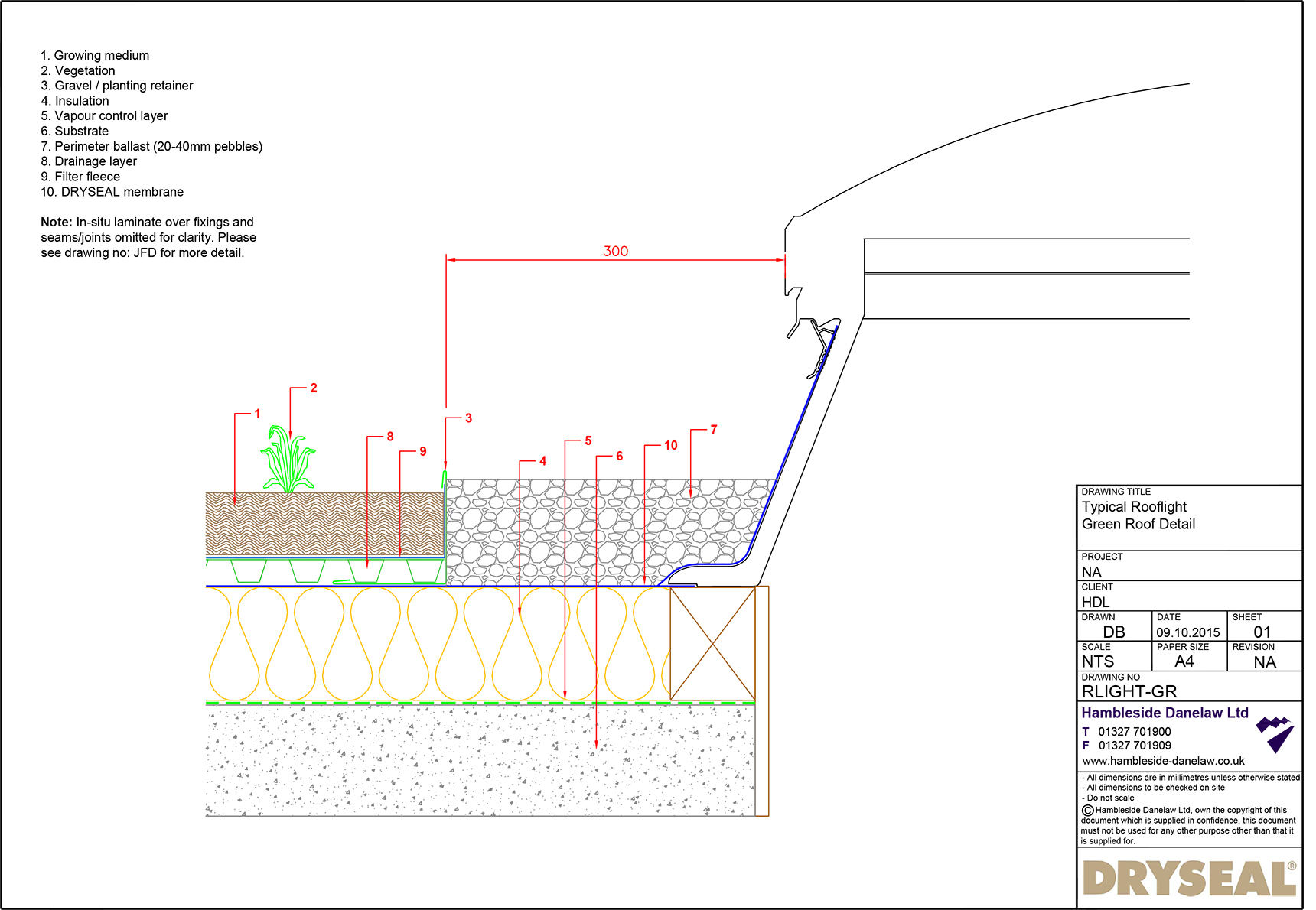 Dryseal Drawing Rooflight Green Roof