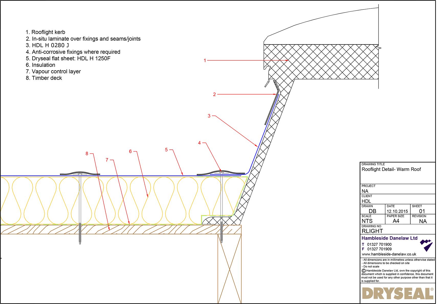 Dryseal Drawing Rooflight Detail