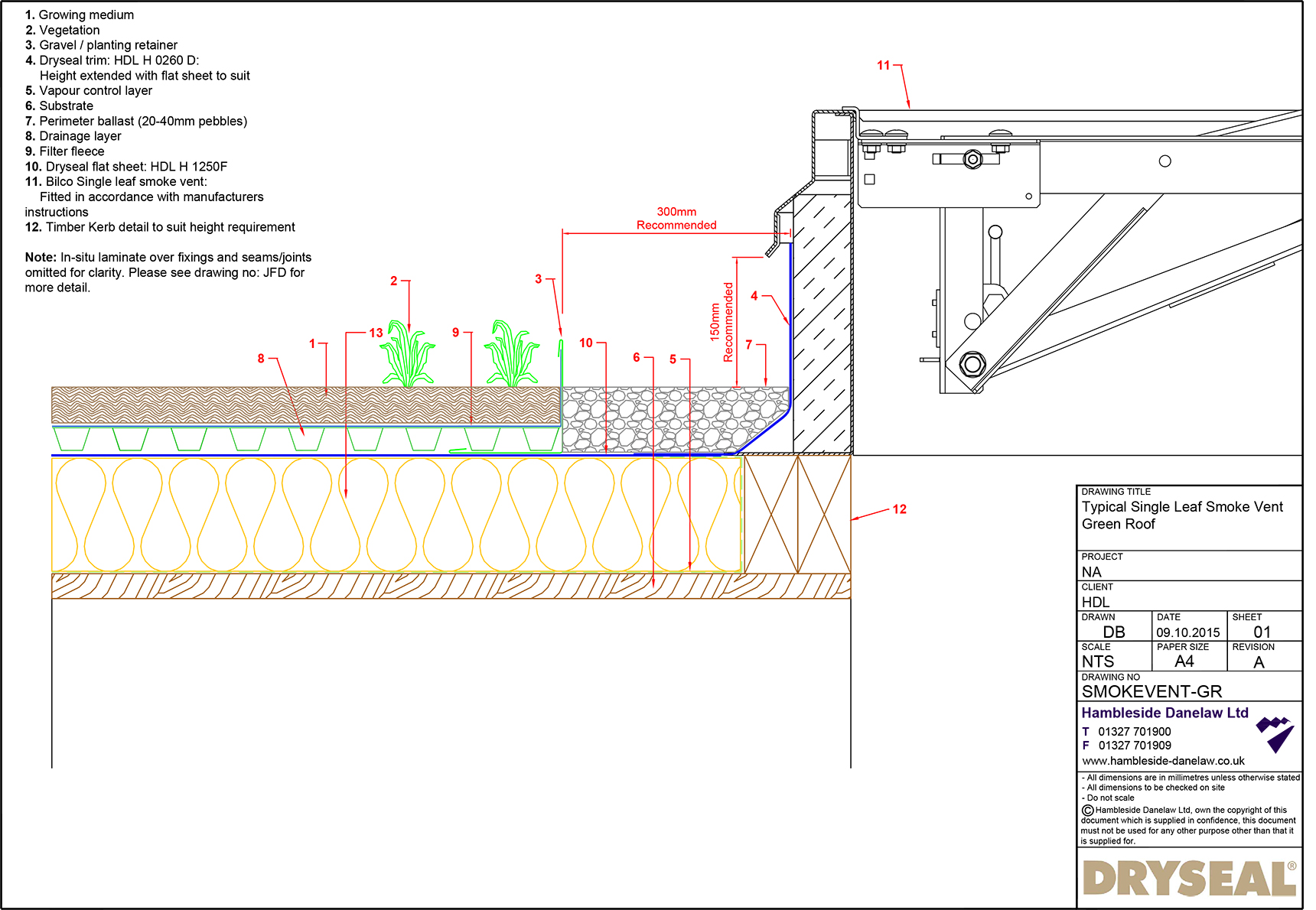 Dryseal Drawing Single Leaf Smoke Vent