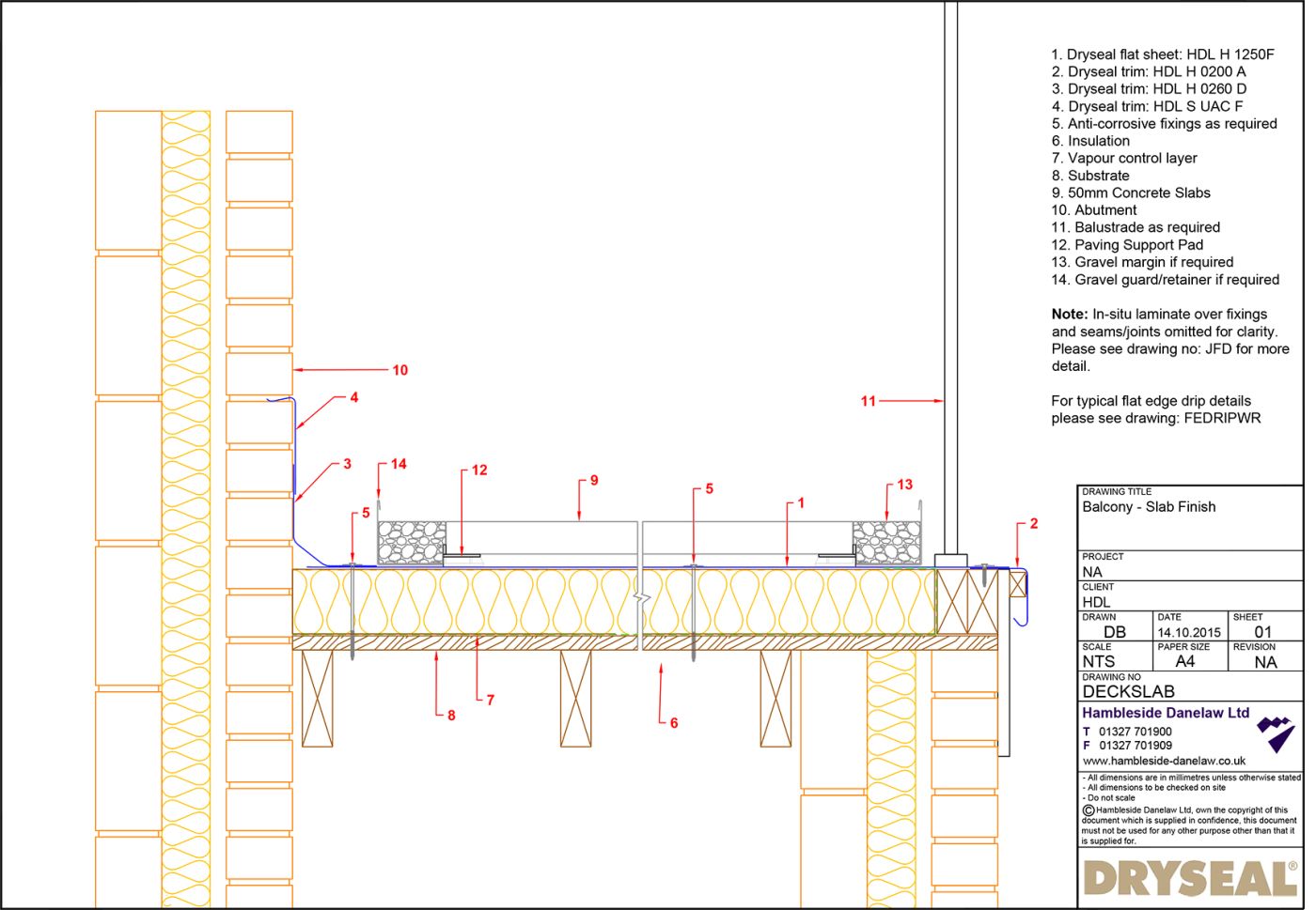Dryseal Drawing Balcony Slab Finish