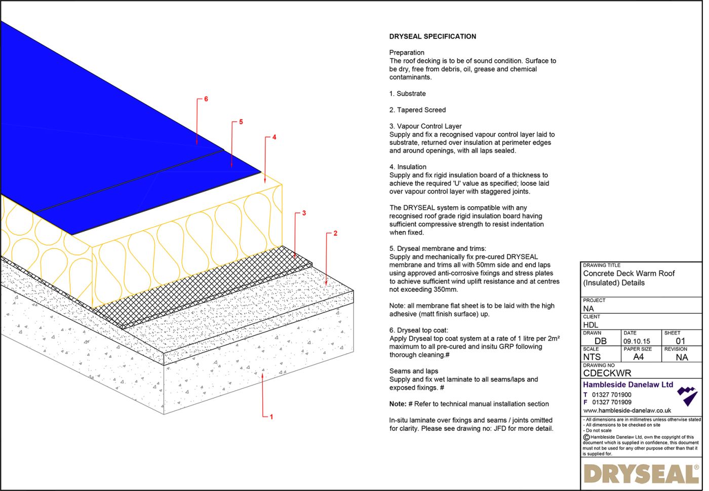 Dryseal Drawing Concrete Deck Warm Roof