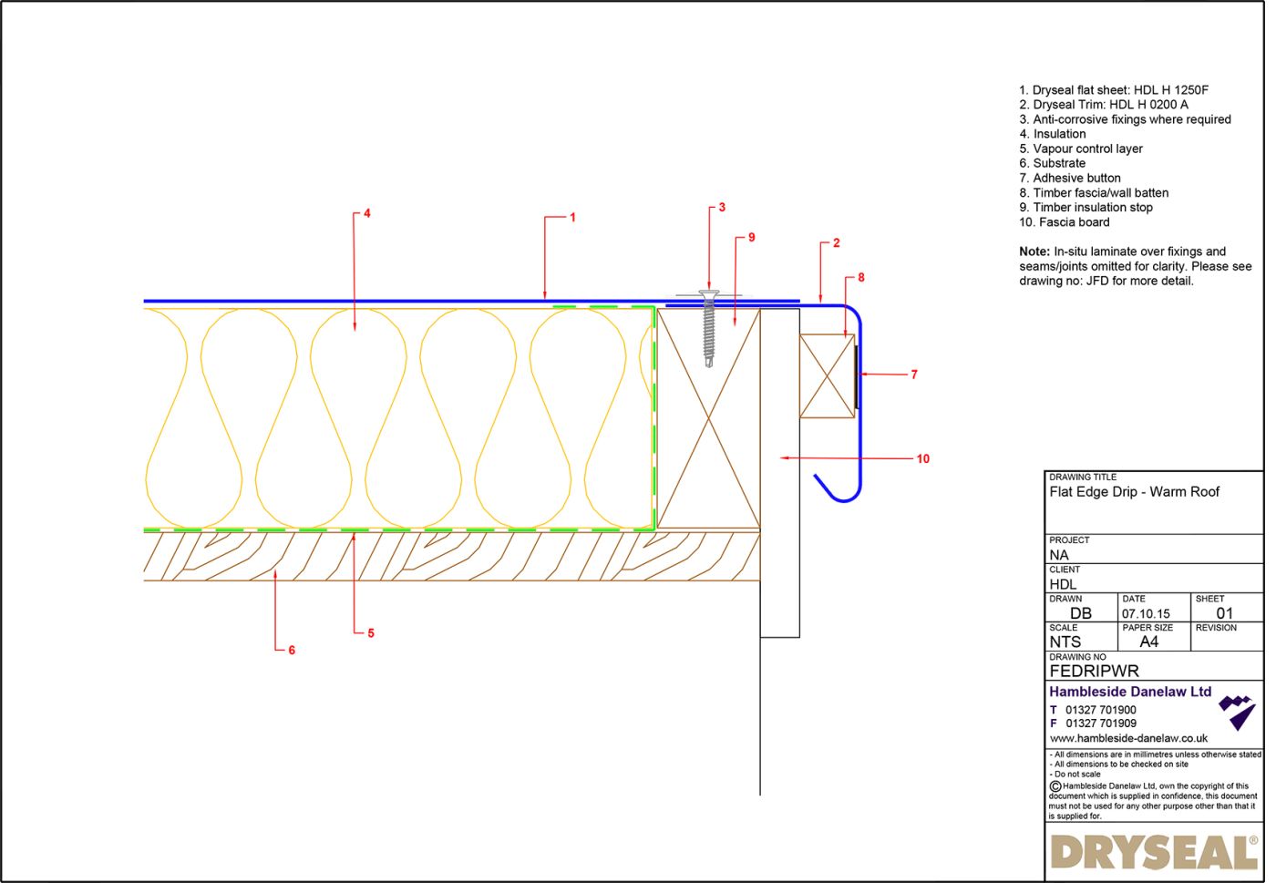 Dryseal Drawing Flat Edge or Drip Edge