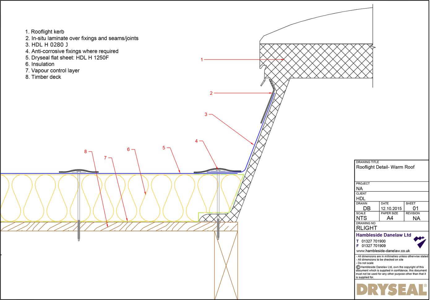 Dryseal Drawing Rooflight Detail