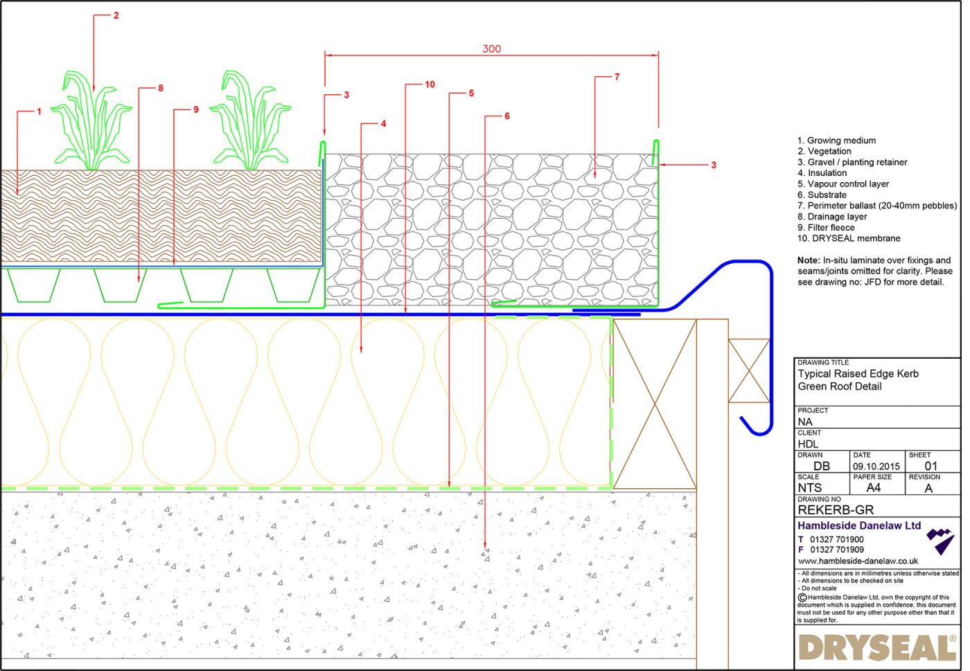 Dryseal Drawing Raised Edge Kerb